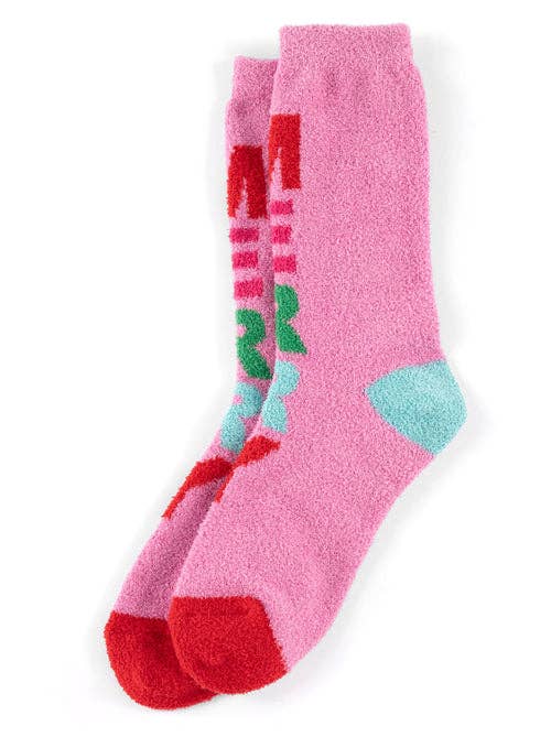 merry socks pink