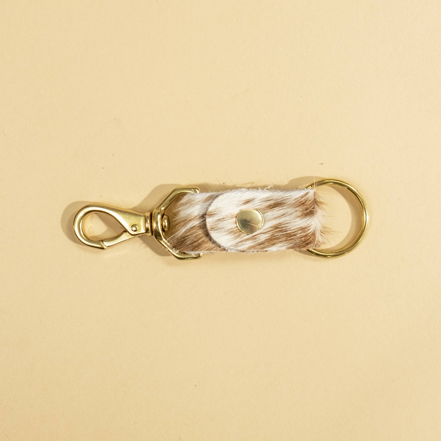 keychain caramel speckled hair on hide