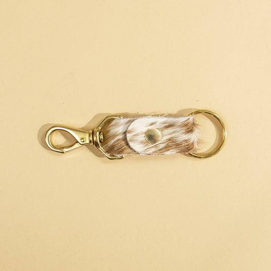 keychain caramel speckled hair on hide