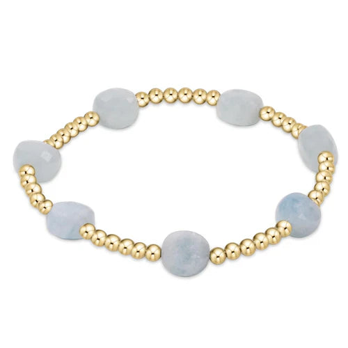 admire gold 3mm bead bracelet aquamarine