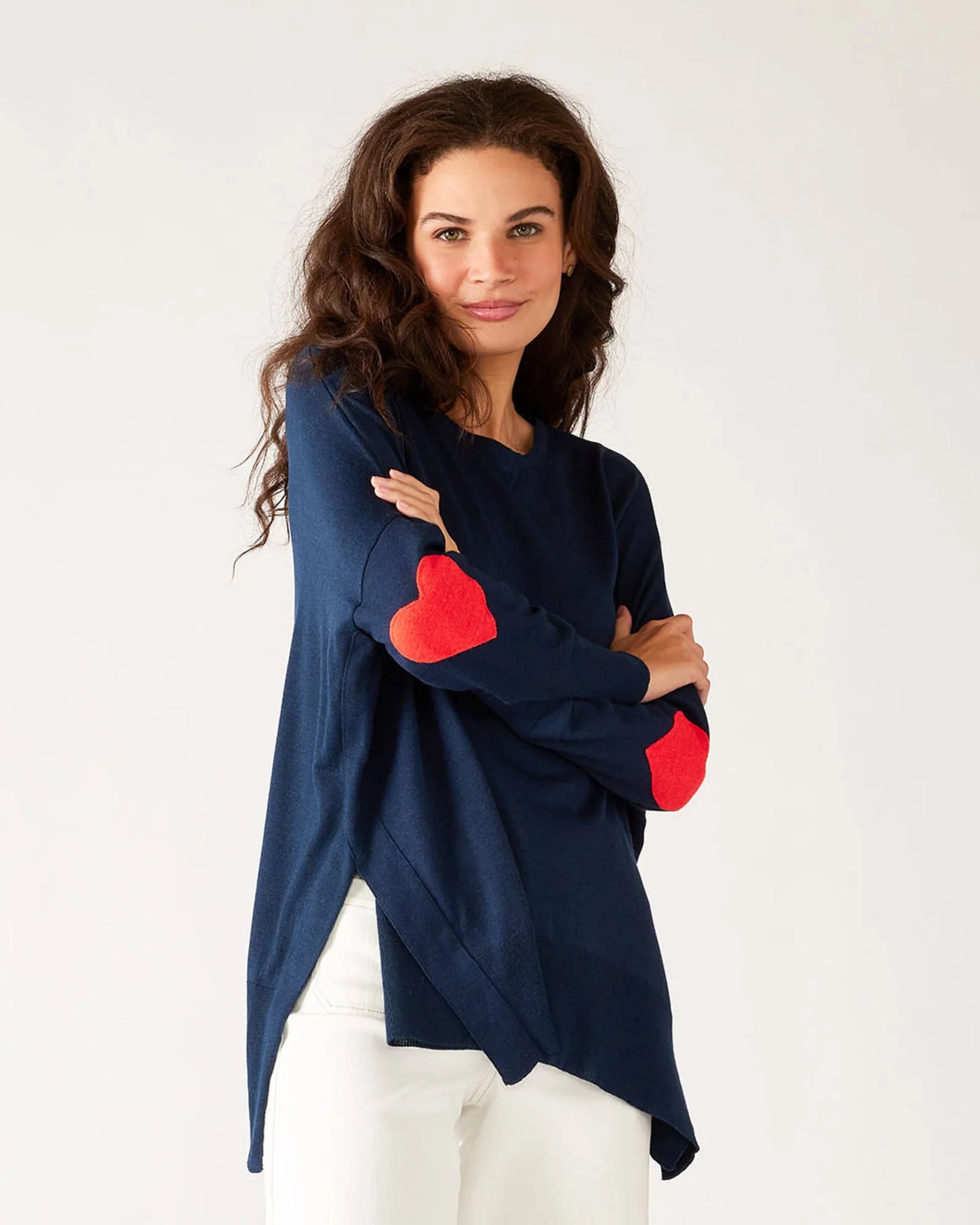 amour sweater with heart patches