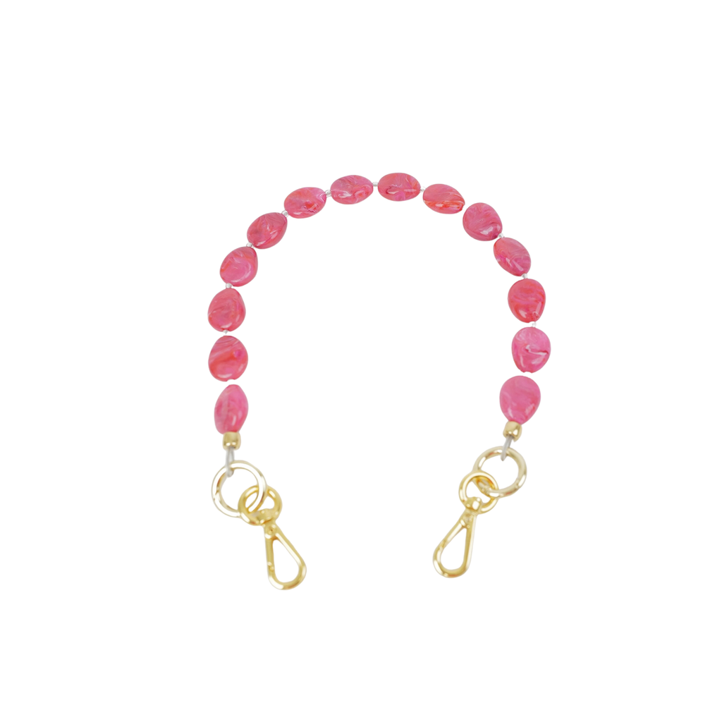 clutch strap river stone in raspberry pink swirl