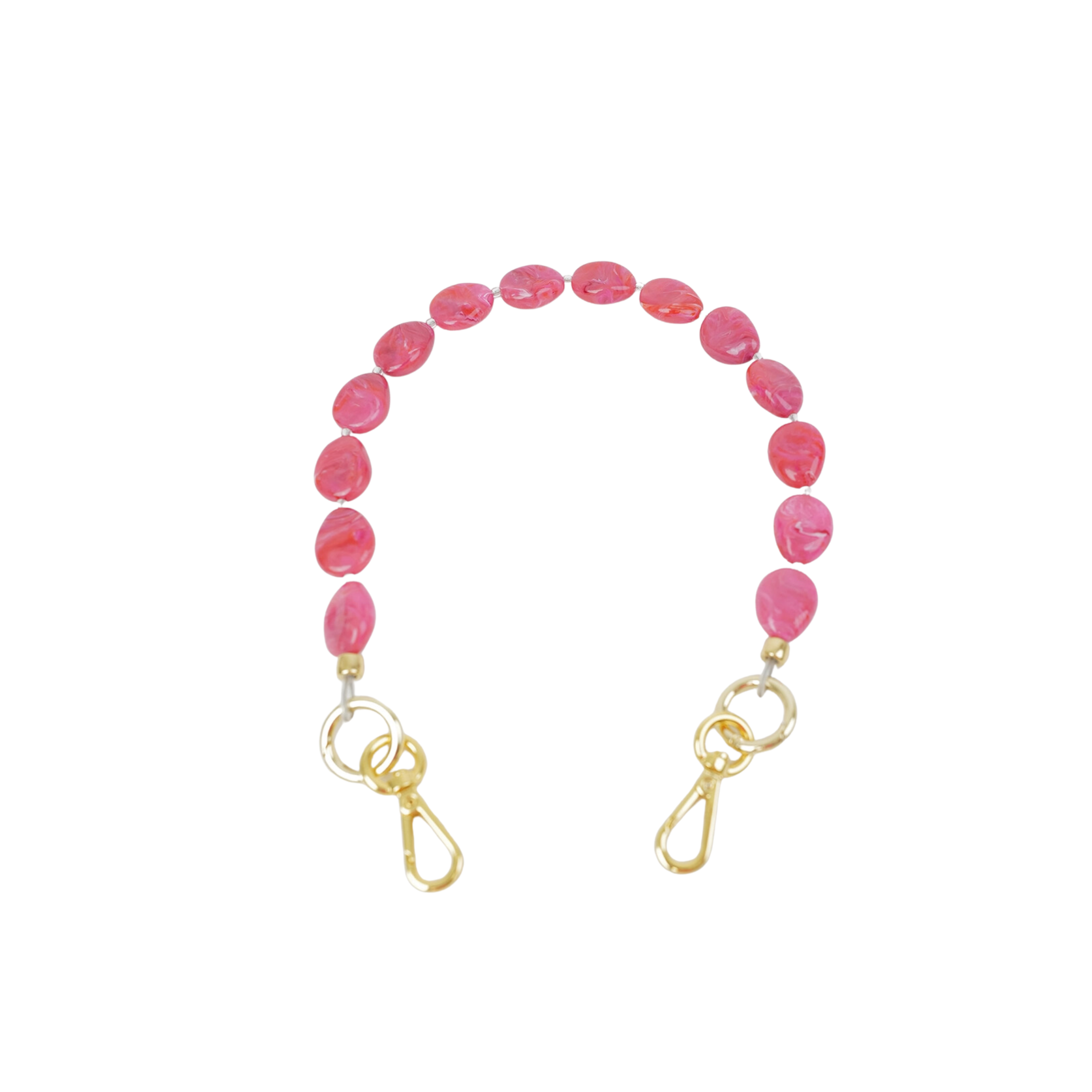 clutch strap river stone in raspberry pink swirl