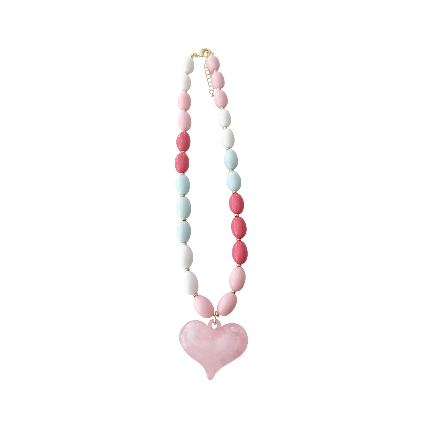 freya heart charm beaded necklace