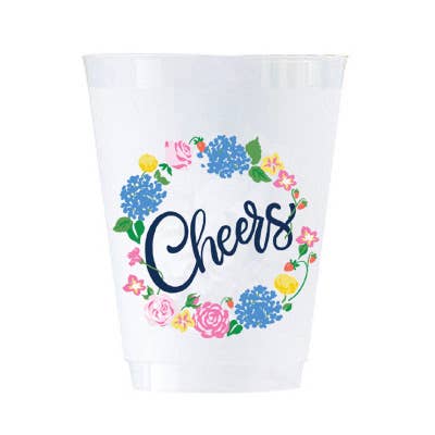 strawberry floral cheers shatterproof cups