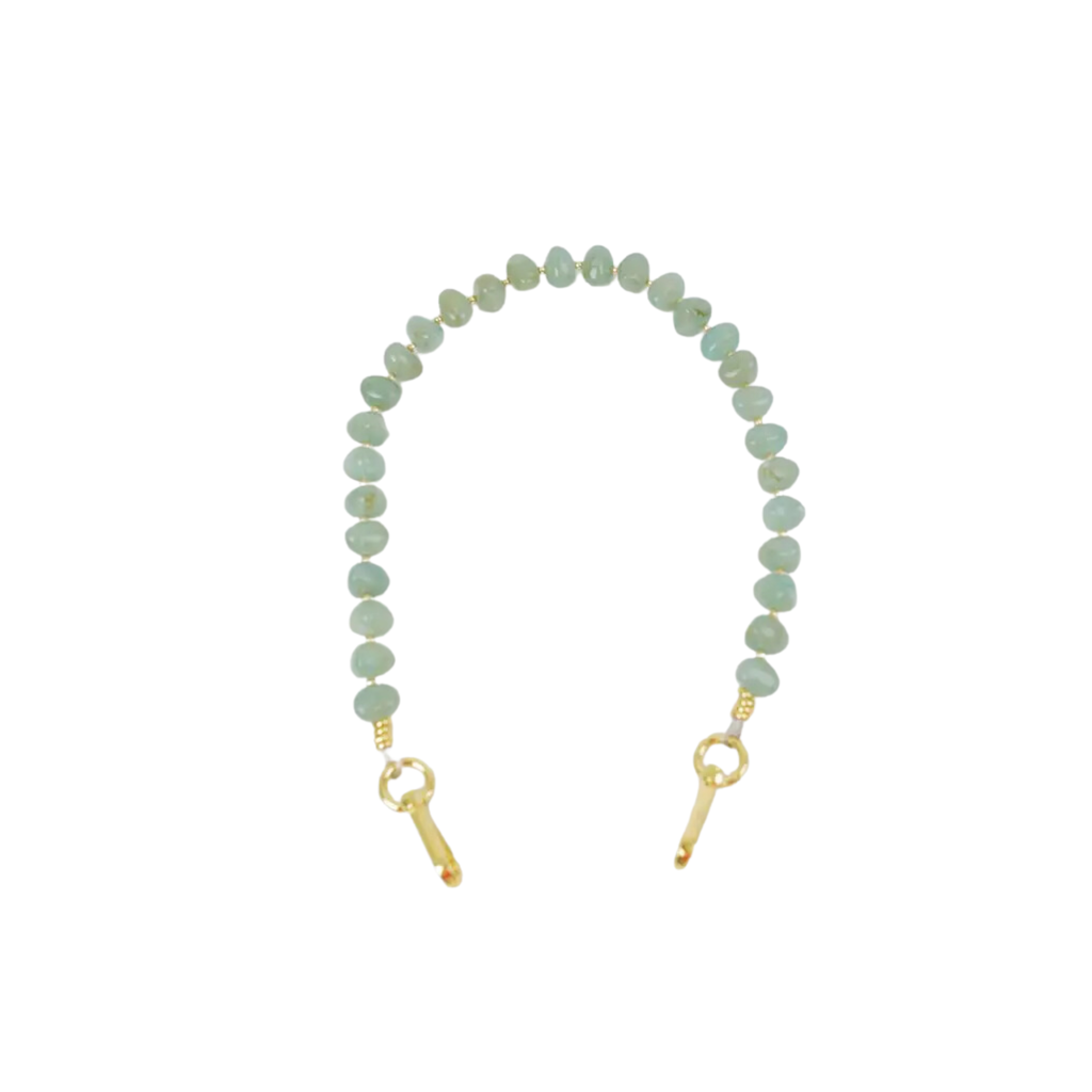 clutch strap pebble gemstone in jade green