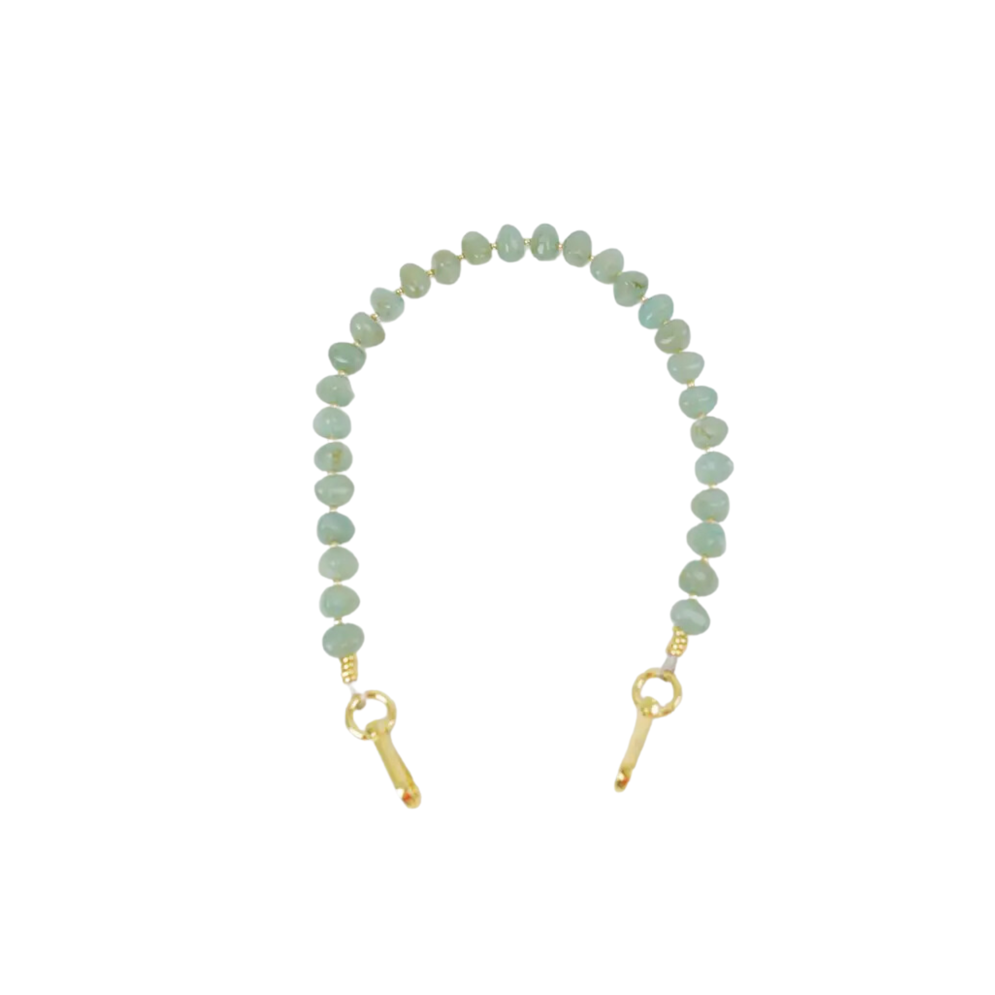 clutch strap pebble gemstone in jade green