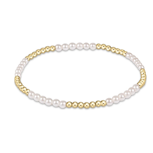 classic gold blissful pattern 2.5 bead bracelet 3mm pearl