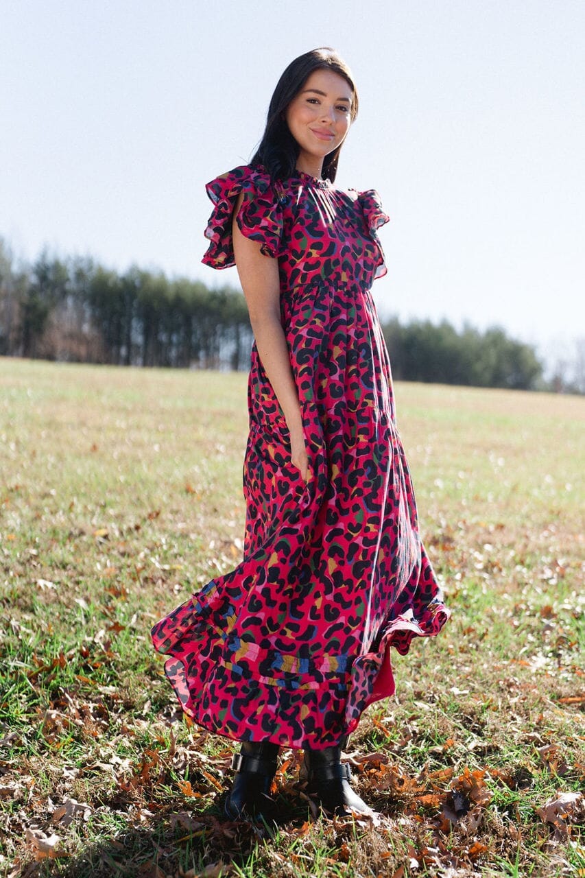 aubrey maxi dress candy pink