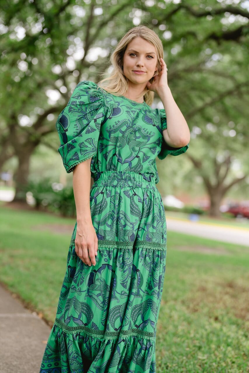 savannah maxi skirt emerald