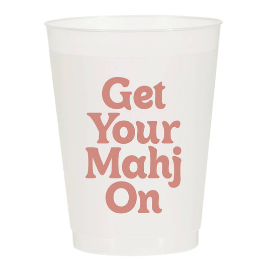 Get Your Mahj On Frosted Cups - Mahjong: Pack of 6