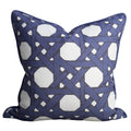 Cane Back Pillow in Navy