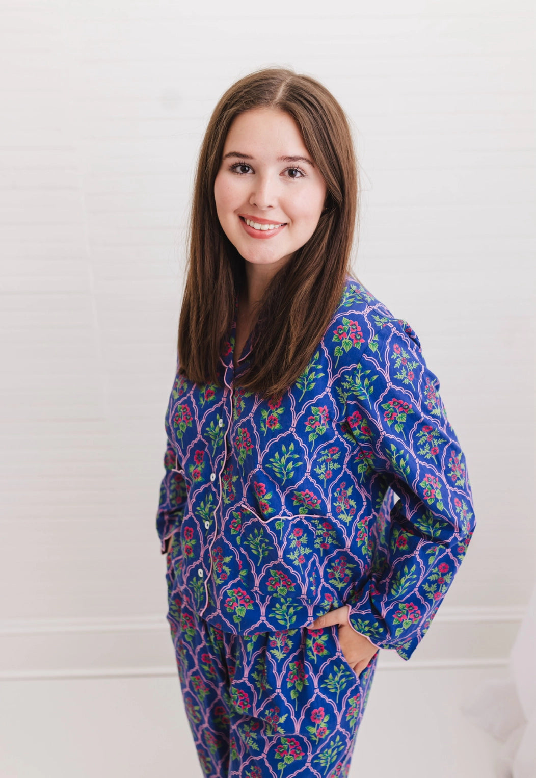 midnight henley pj pant set