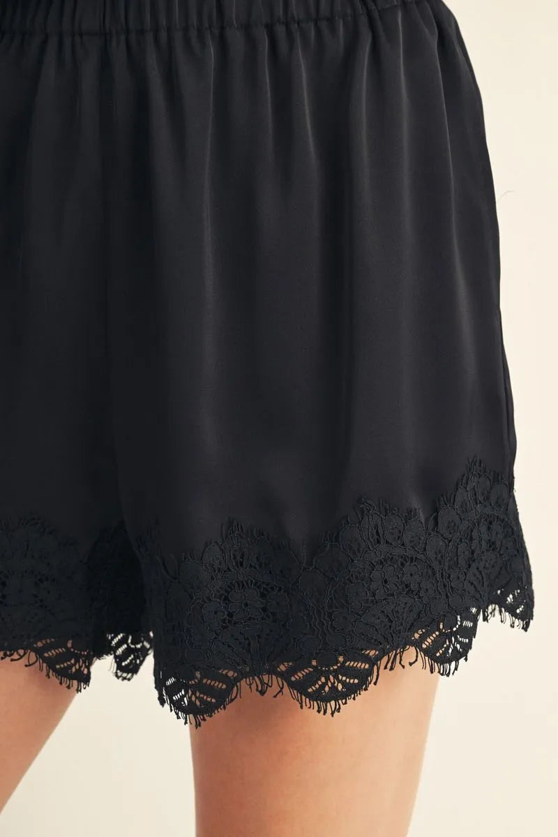 blaire lace trim shorts