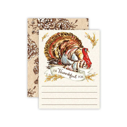 I'm Thankful For  Turkey with Hay Berries Small Flat