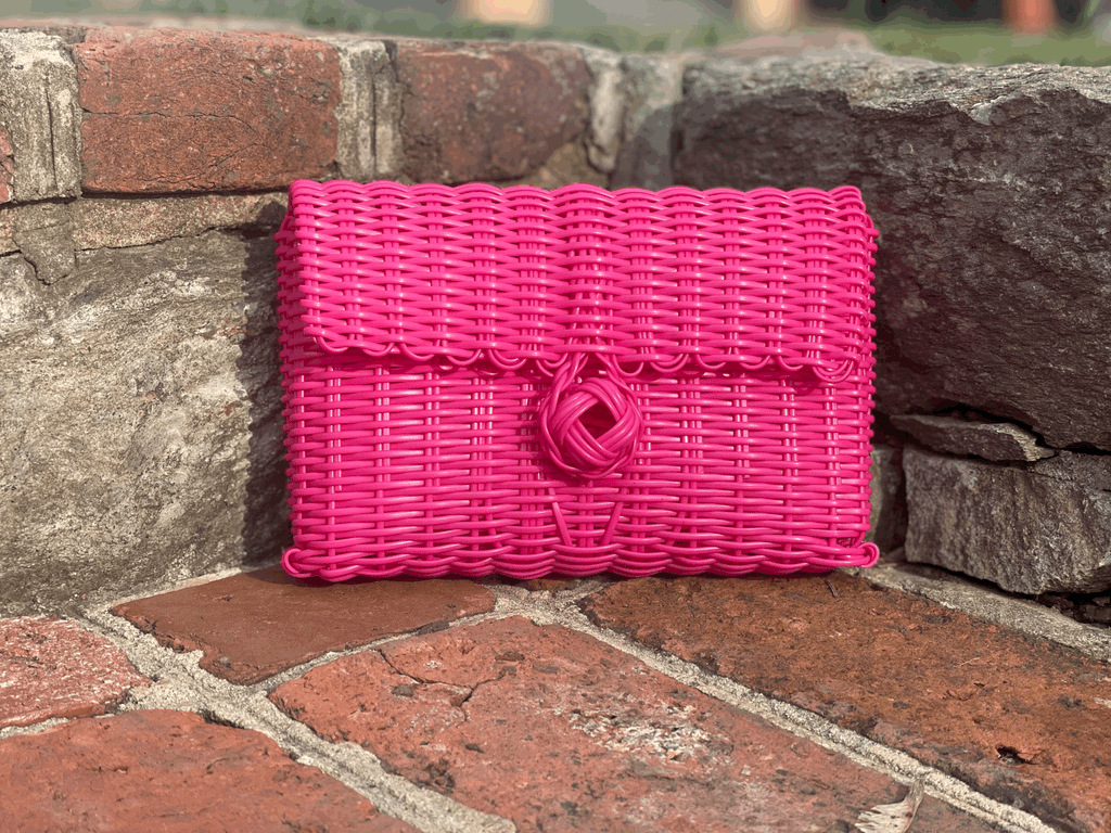 clutch solid hot pink
