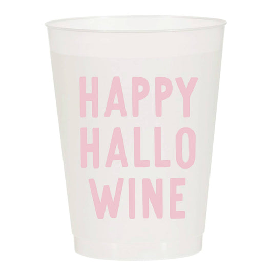 Happy Hallo Wine Halloween Frosted Cups - Halloween: Pack of 6