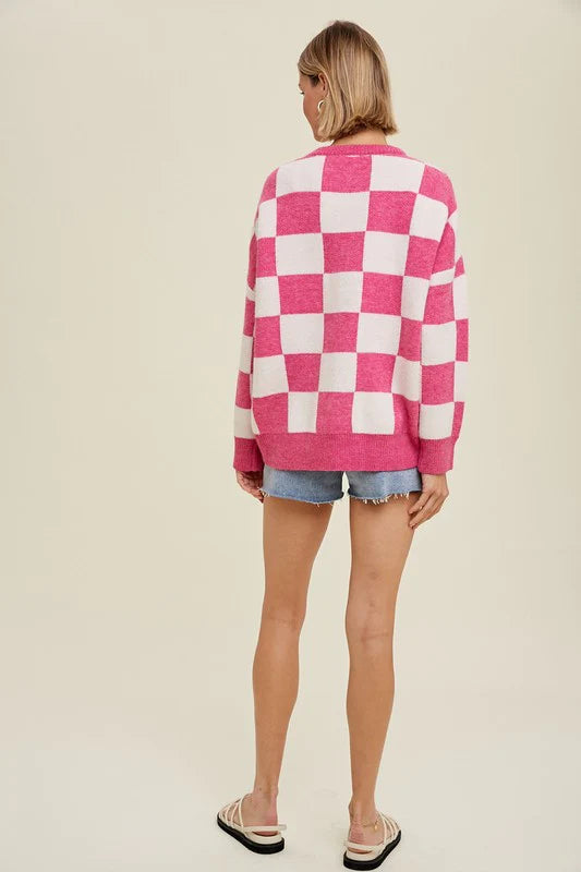 oversized checkered sweater