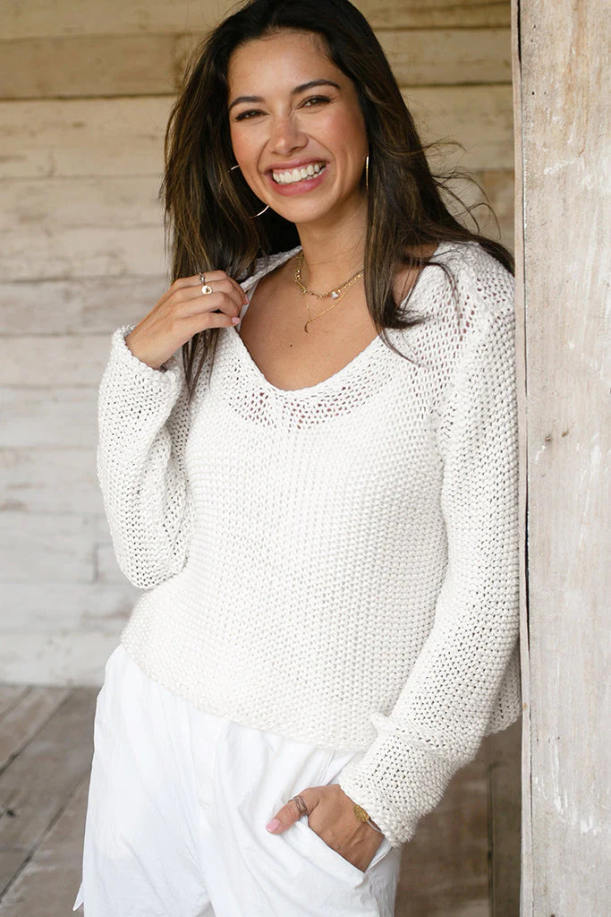 cropped maui vneck sweater