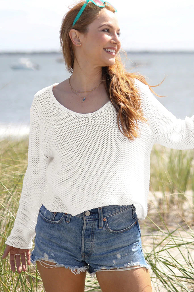 cropped maui vneck sweater