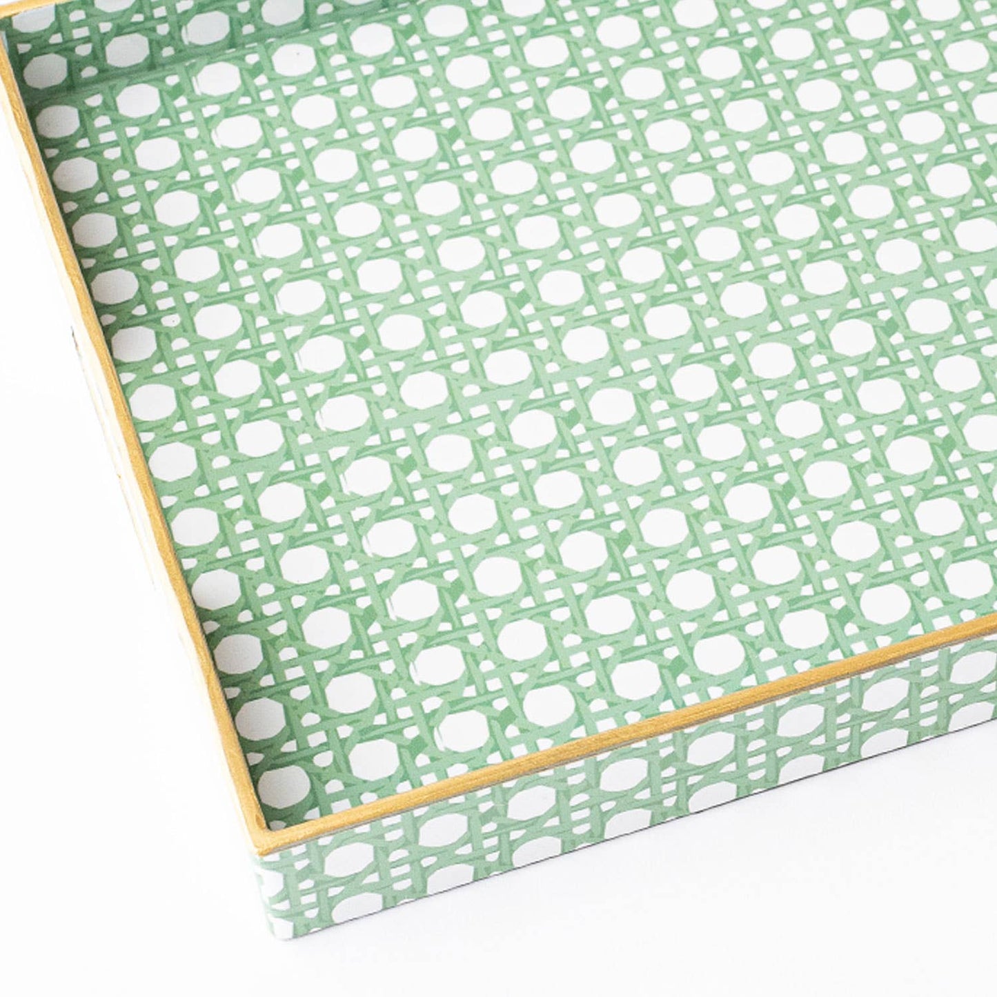 Green Cane Rectangular Tray