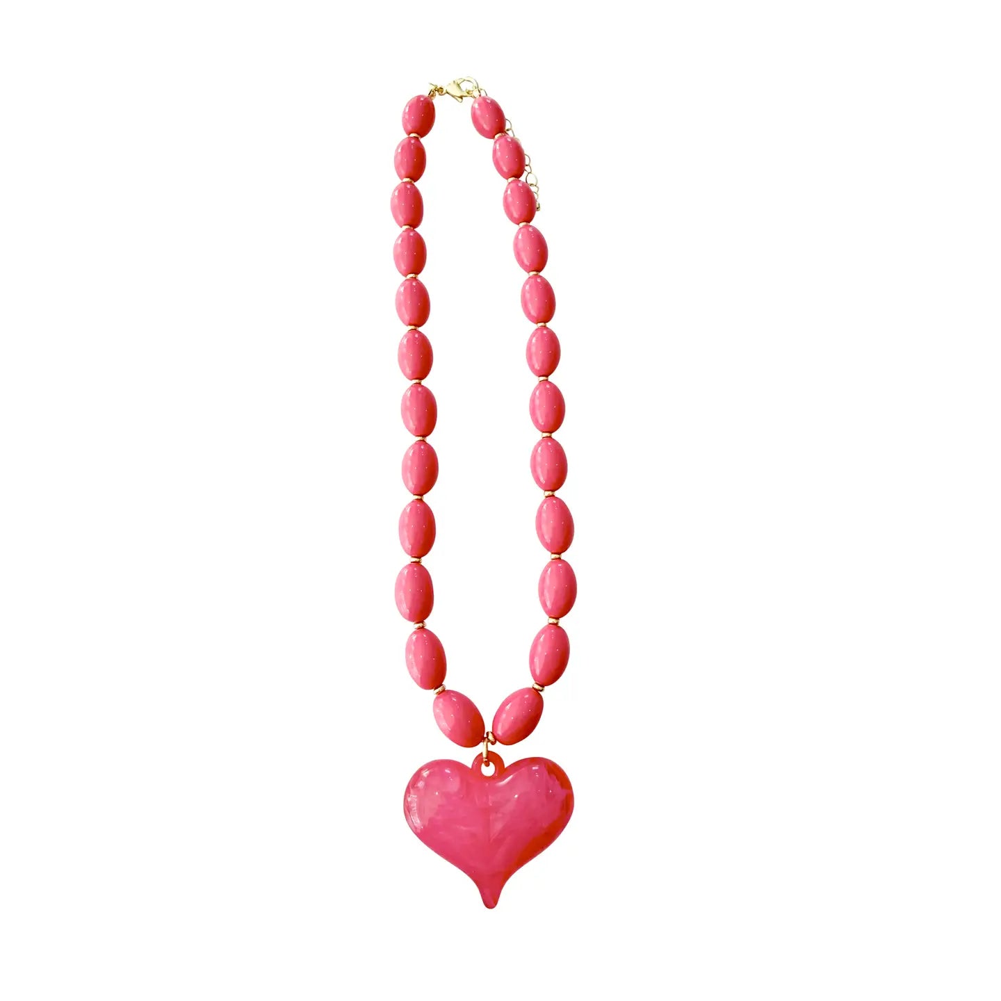 freya heart charm beaded necklace