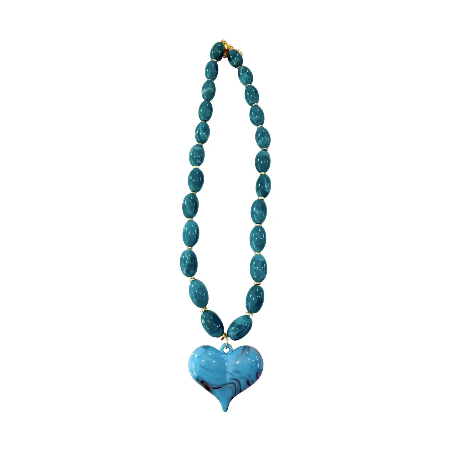 freya heart charm beaded necklace