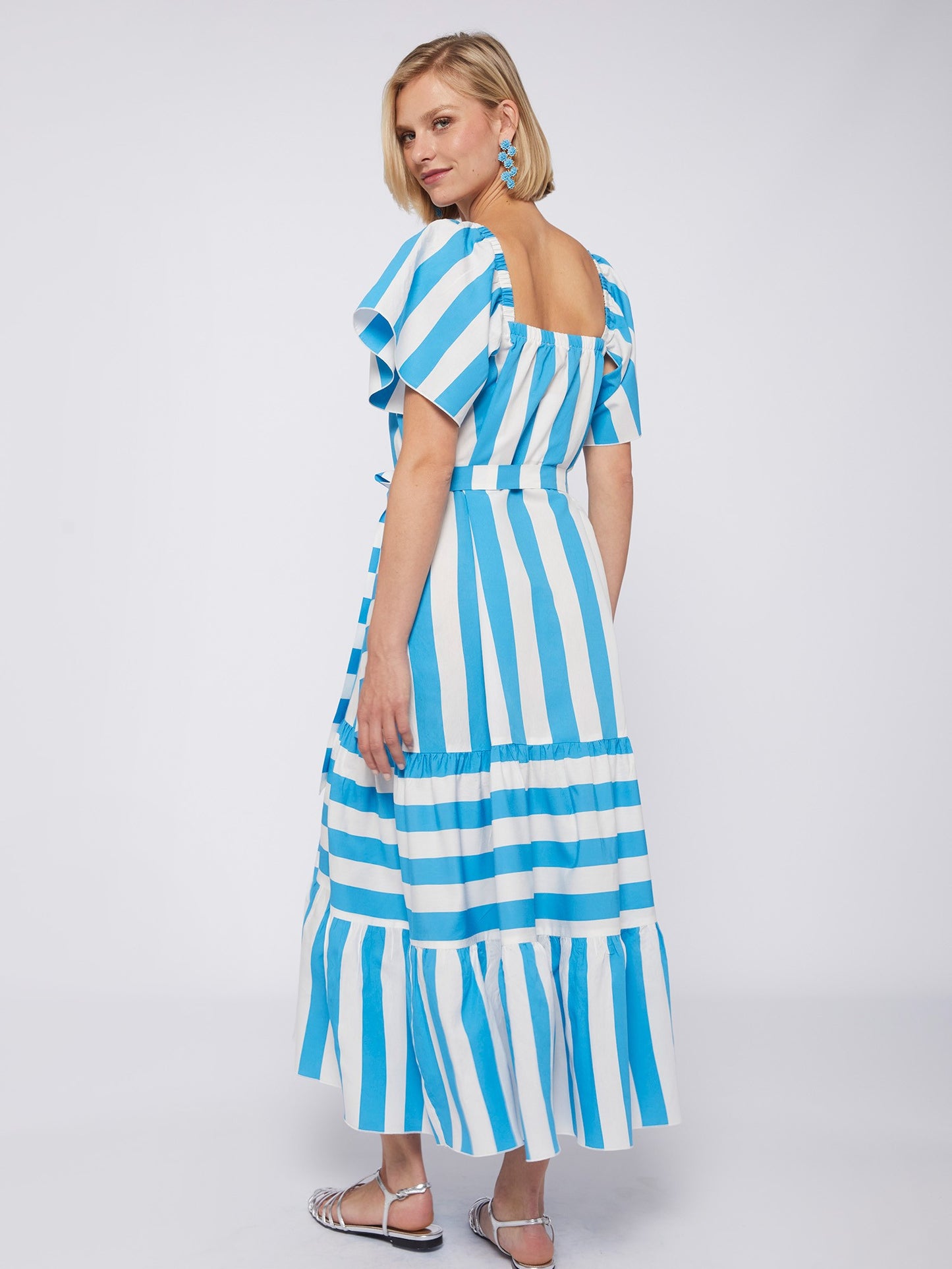 palmira turquoise stripe dress