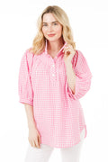 avie top pink gingham