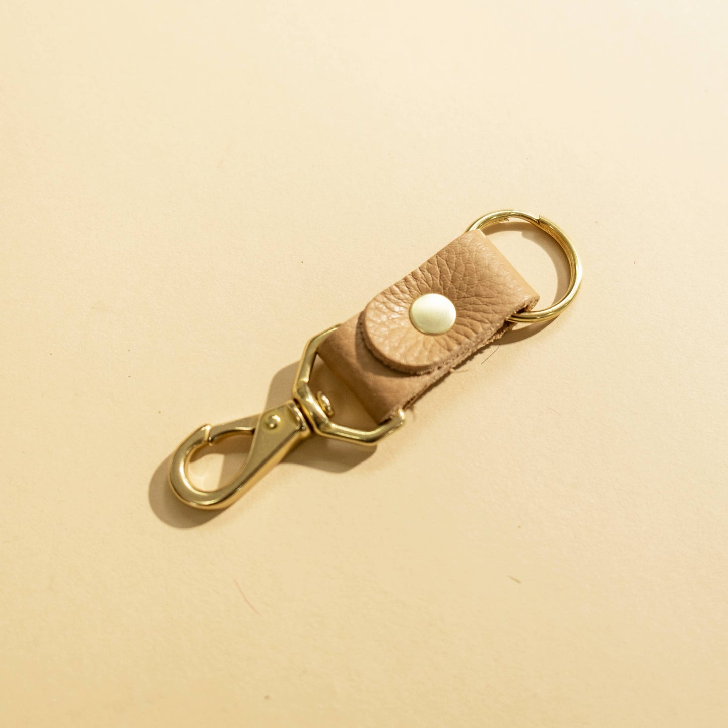 keychain tan leather