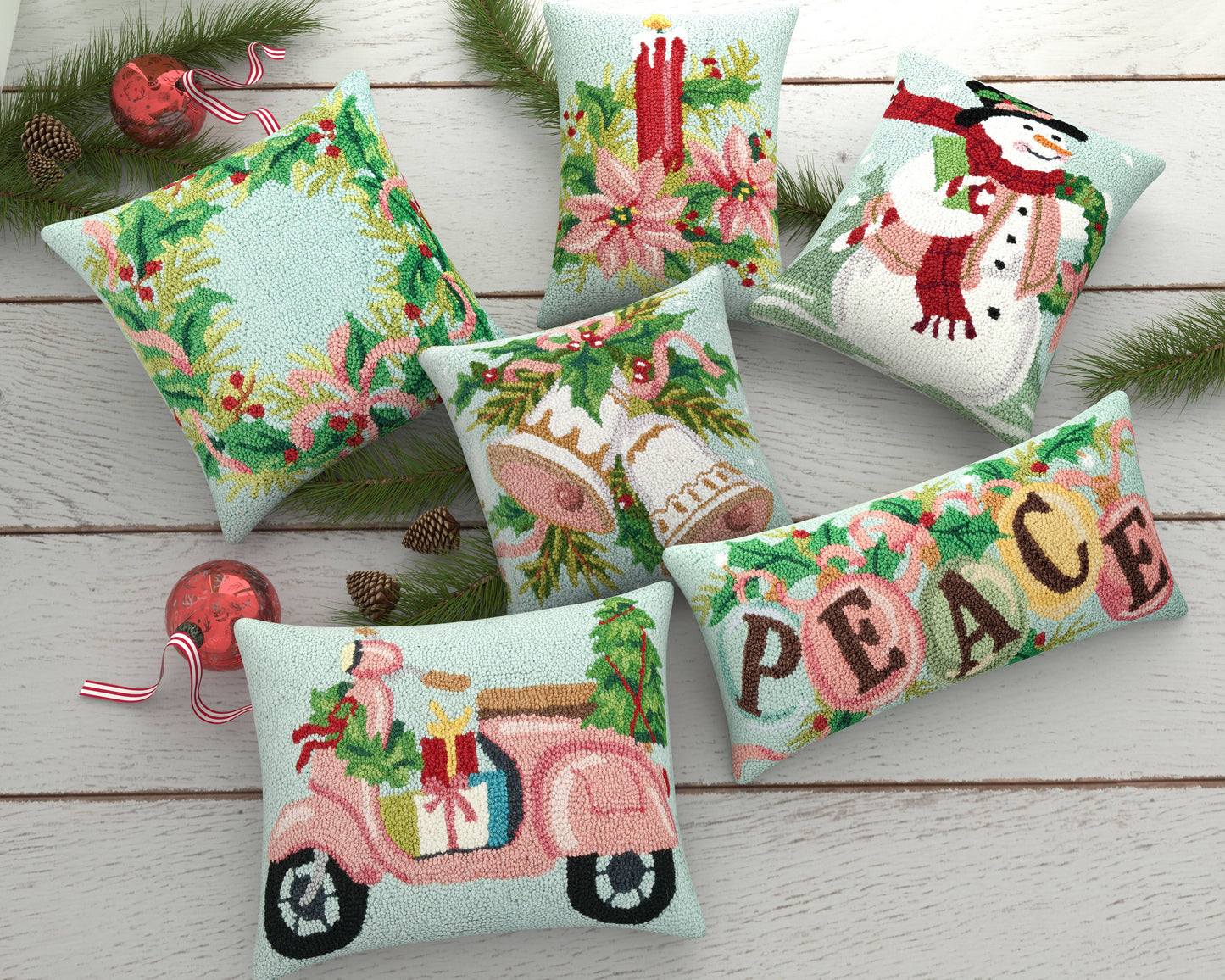Christmas Wreath Hook Pillow