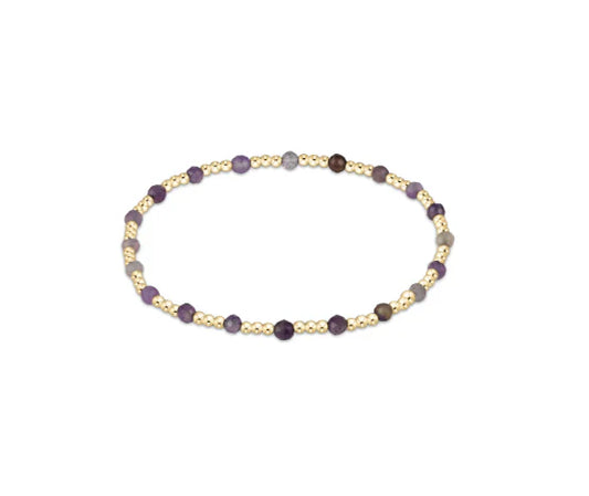 egirl gemstone gold sincerity pattern 3mm bead bracelet amethyst
