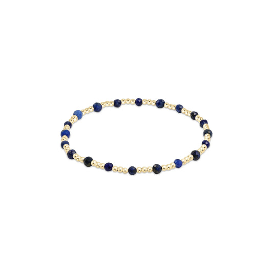 egirl gemstone gold sincerity pattern 3mm bead bracelet lapis
