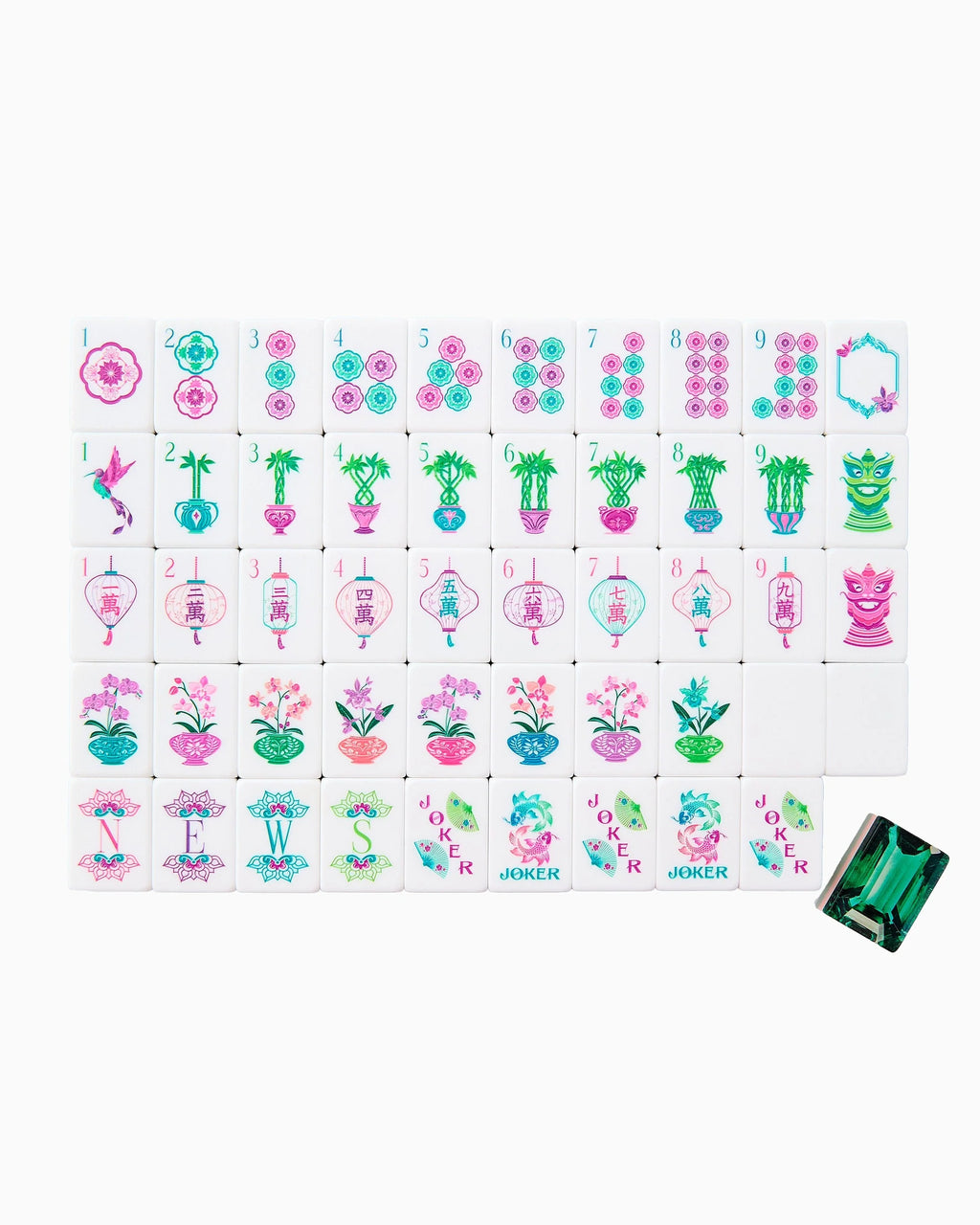 emerald mahjong tiles