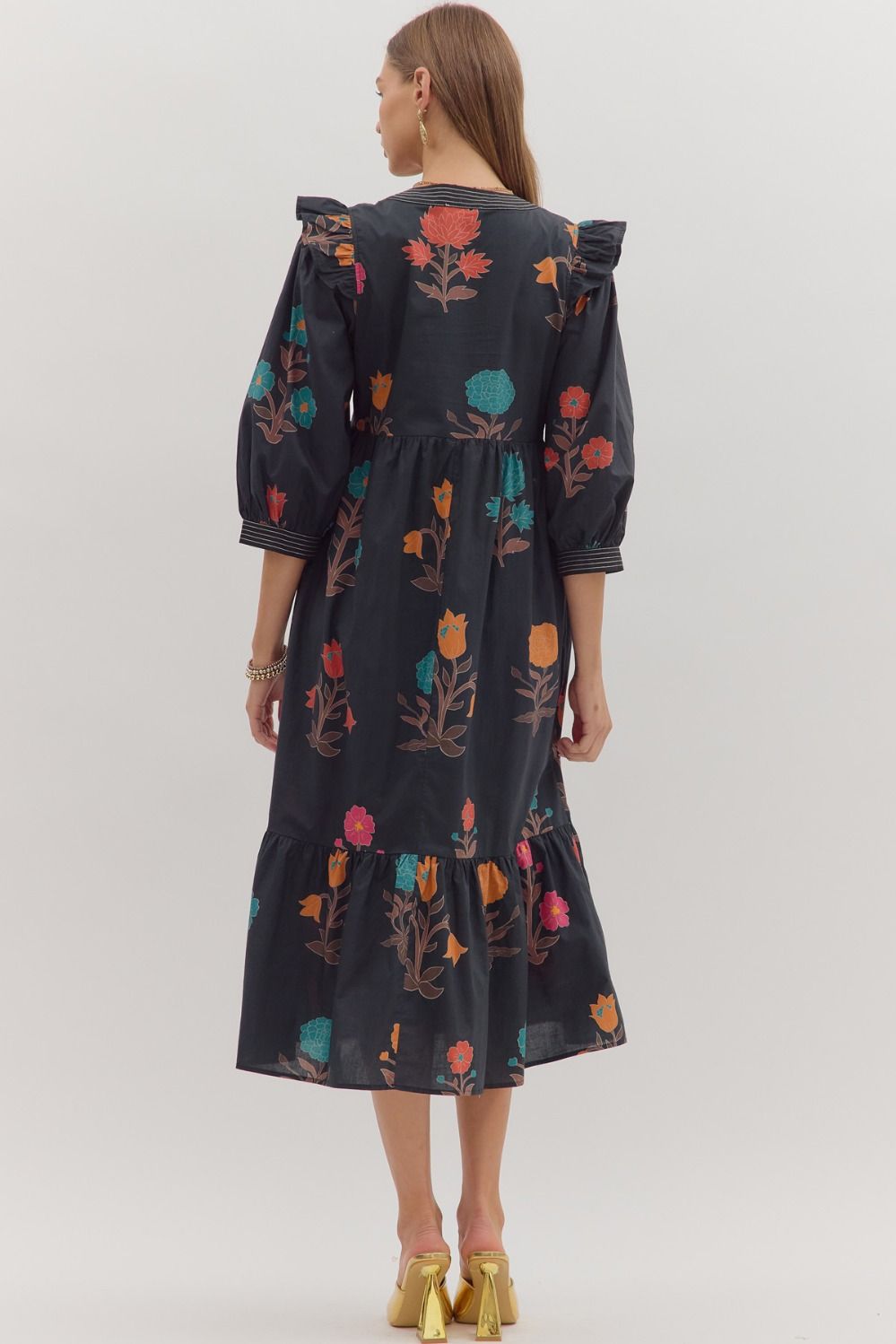 thea floral midi dress
