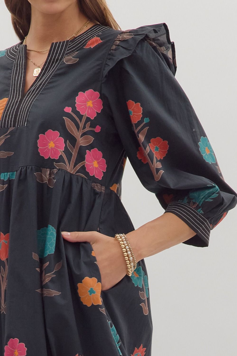 thea floral midi dress