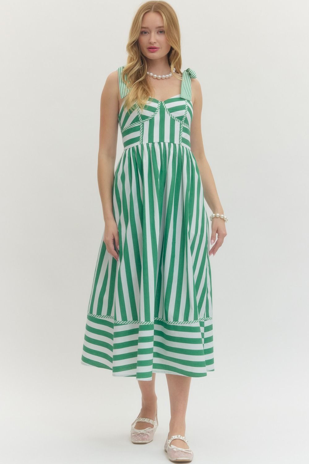 daisy stripe maxi dress