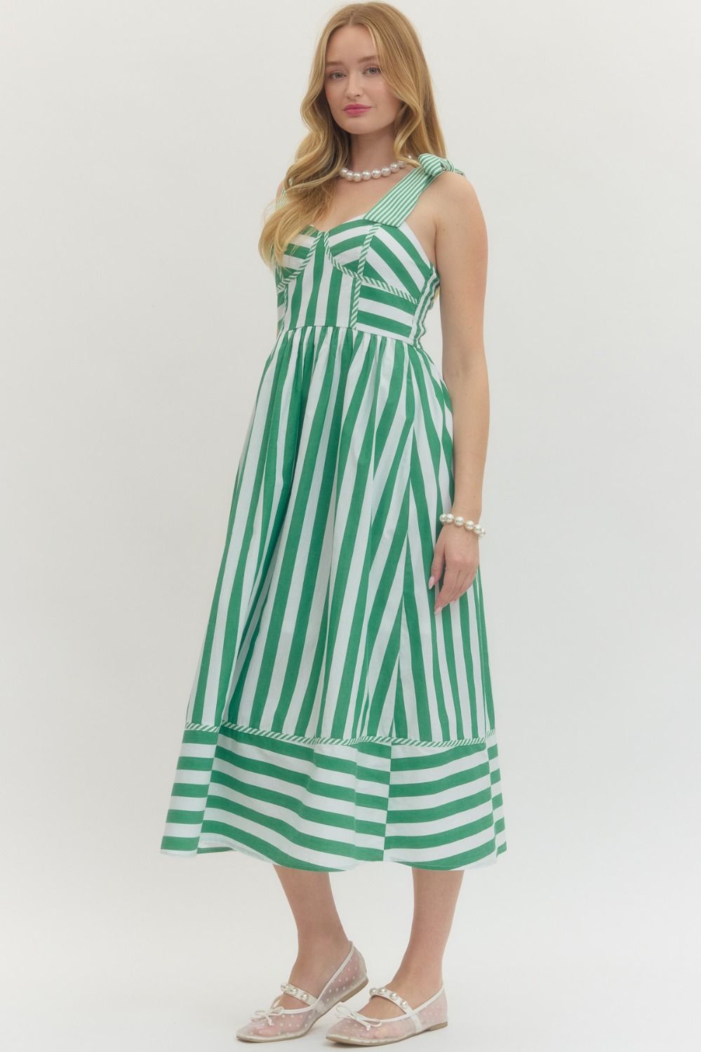 daisy stripe maxi dress