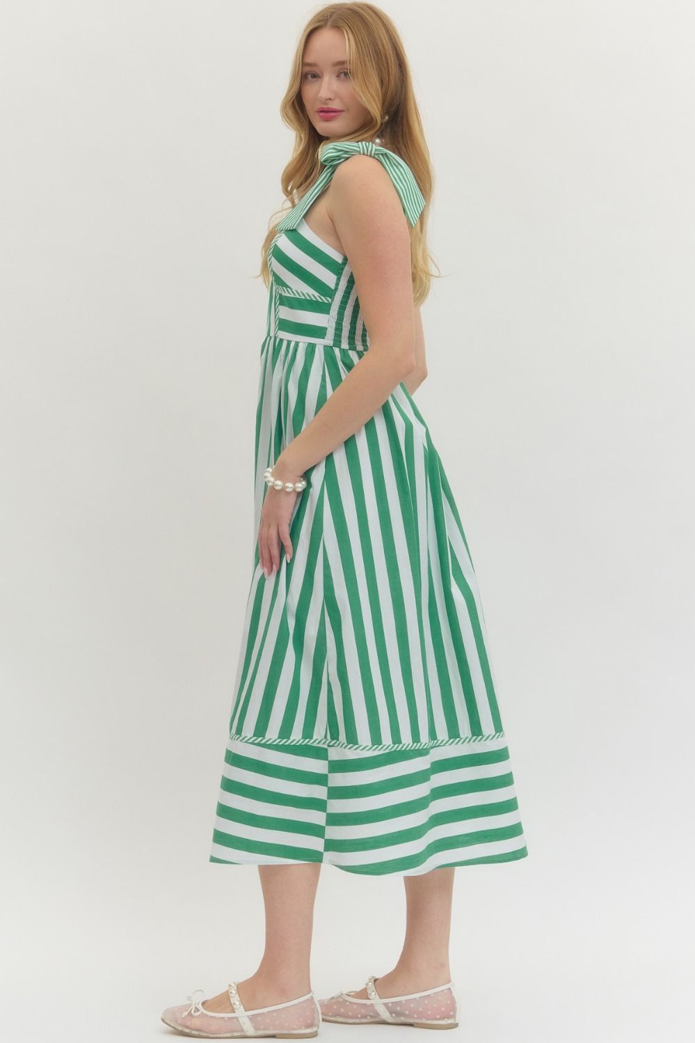 daisy stripe maxi dress