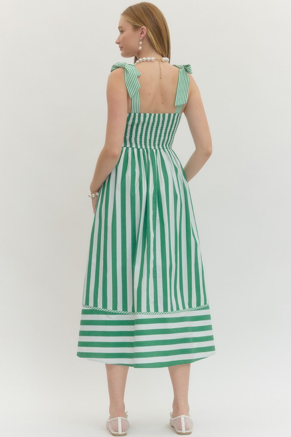 daisy stripe maxi dress