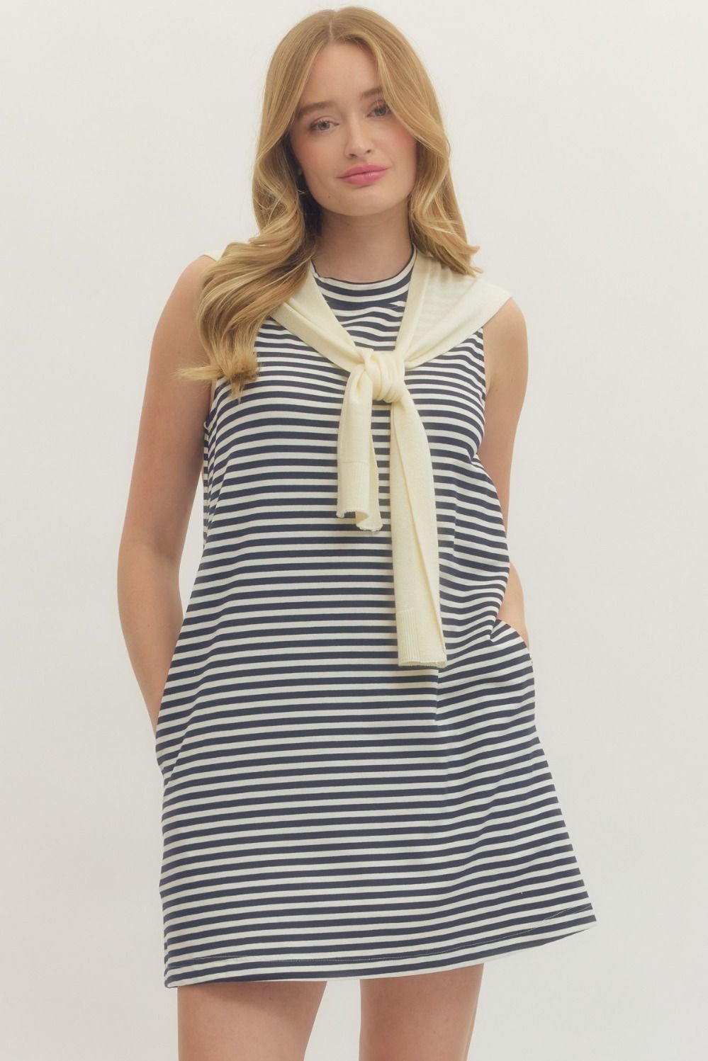 scarf stripe dress
