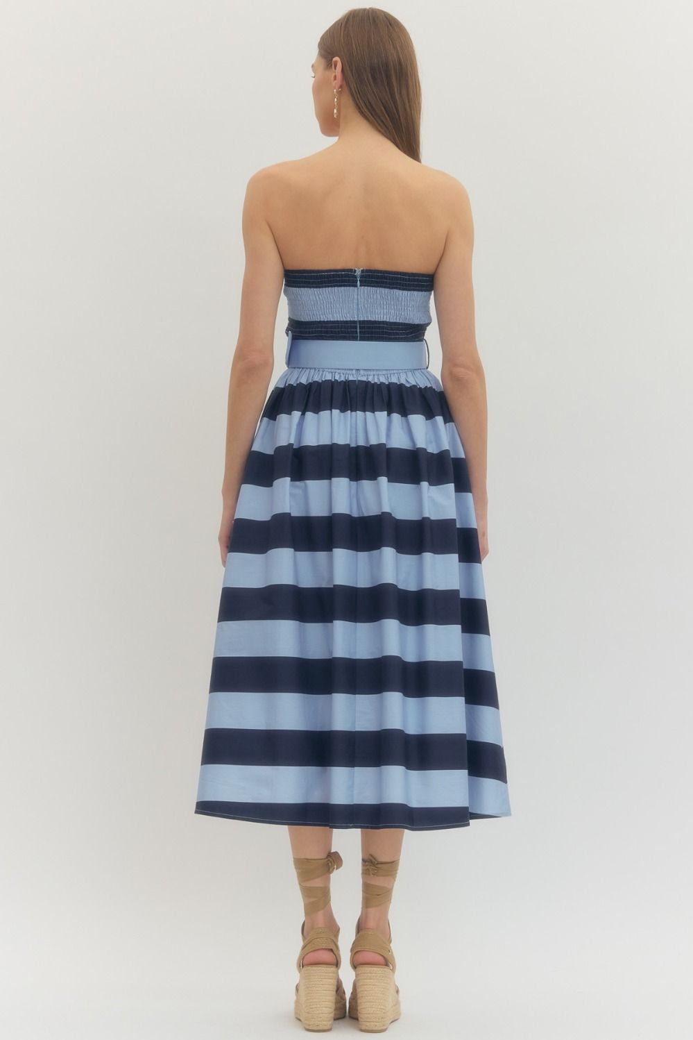 molly stripe midi dress