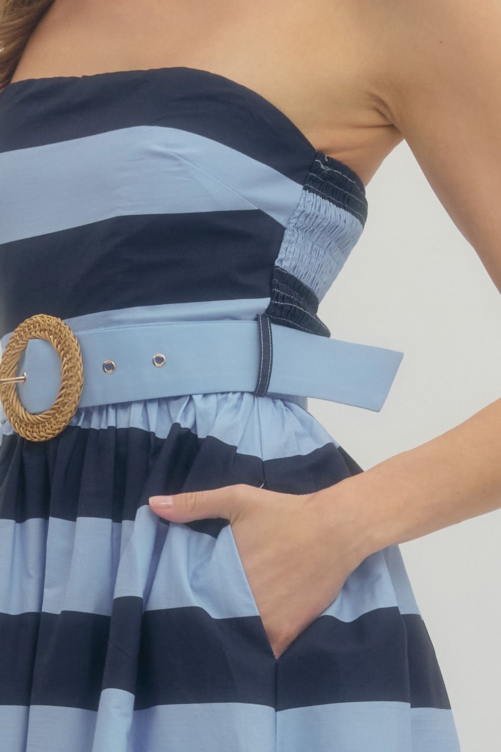 molly stripe midi dress