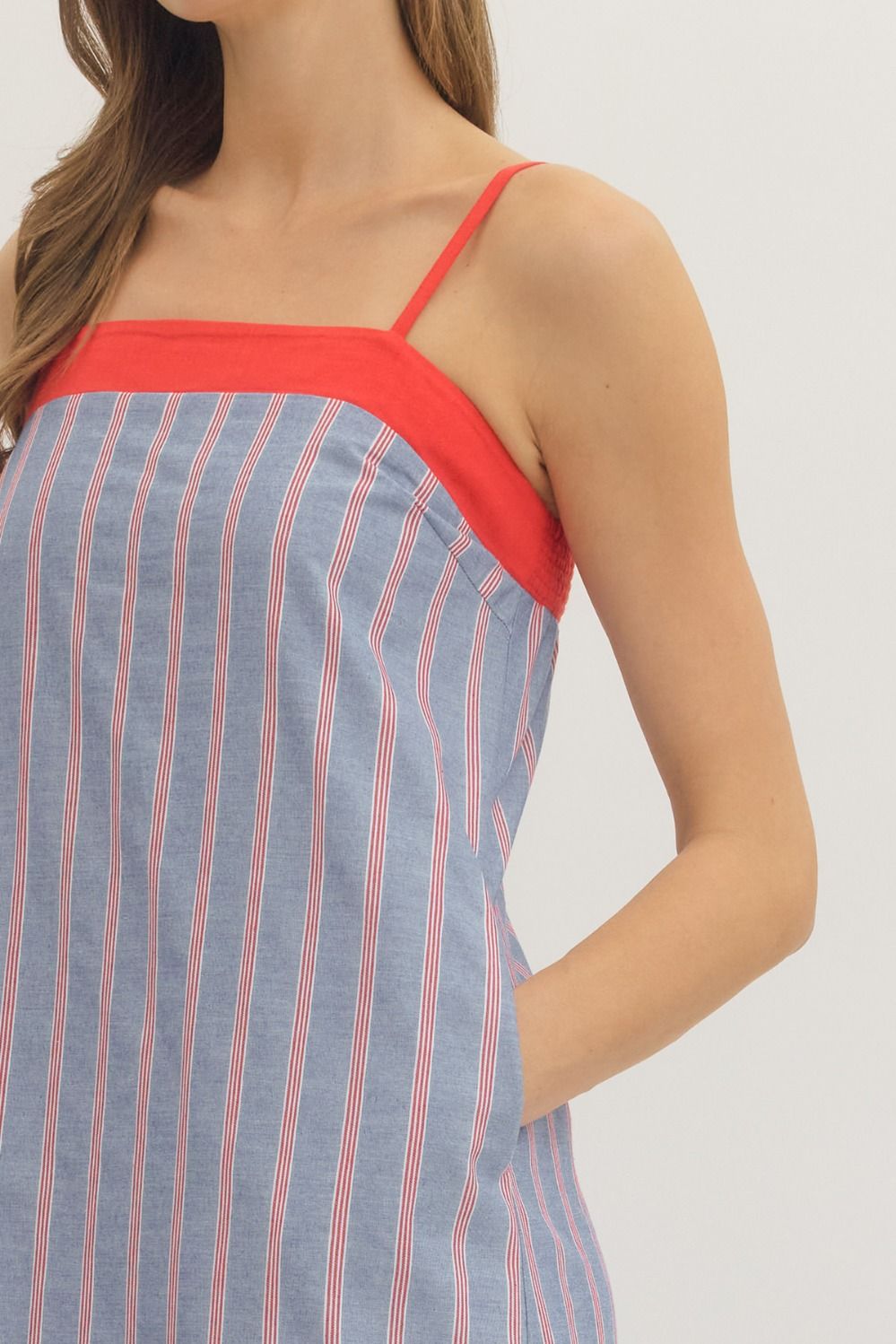 liberty striped midi dress