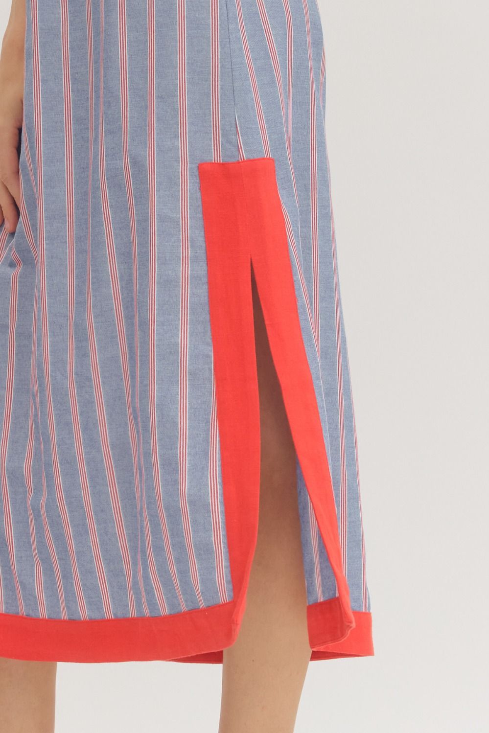 liberty striped midi dress