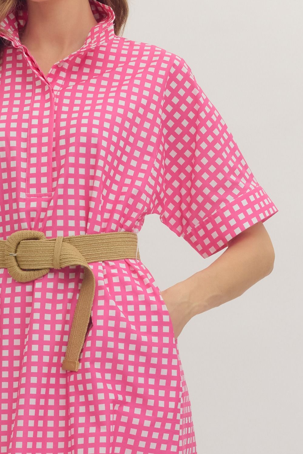 gwen gingham midi dress