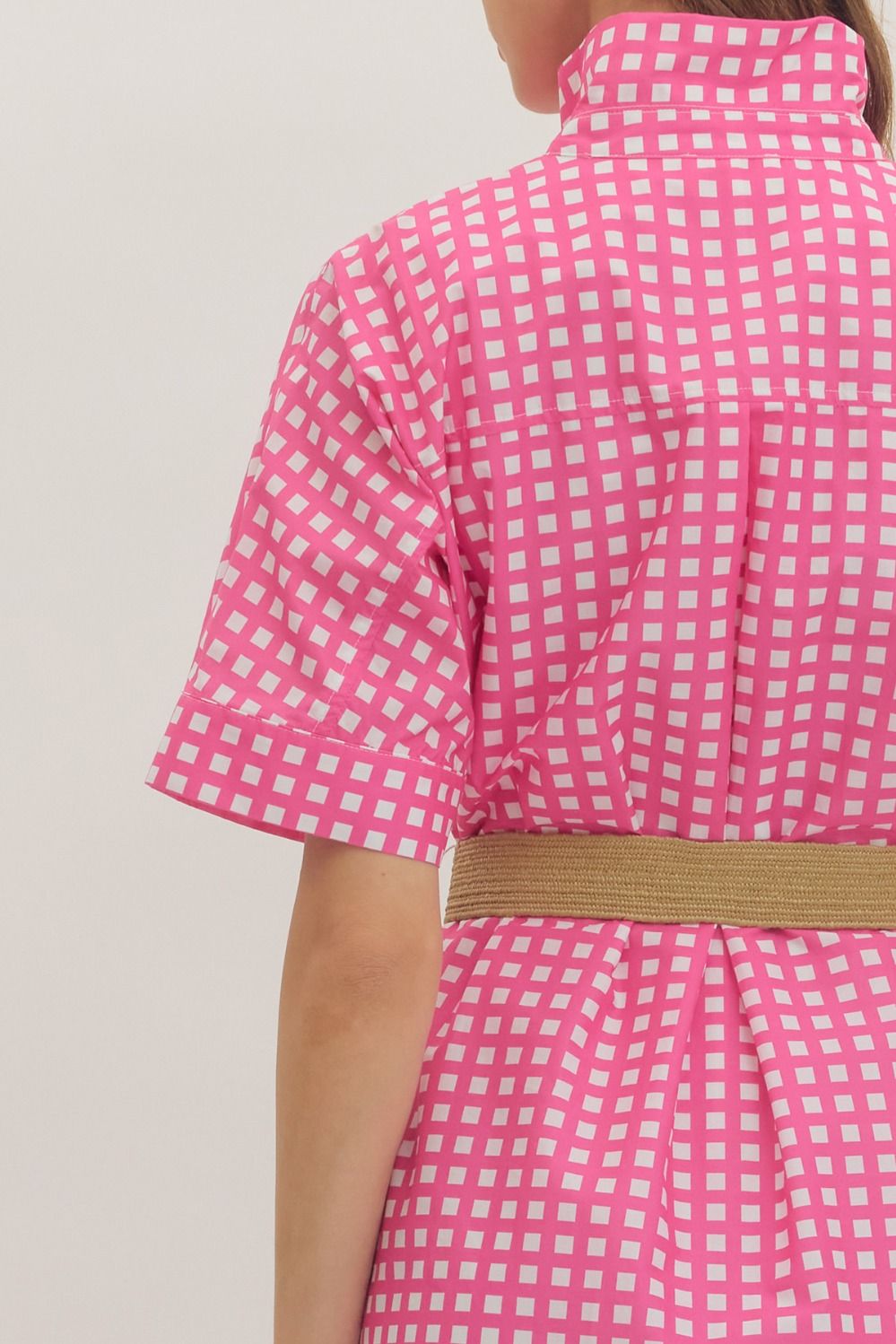 gwen gingham midi dress