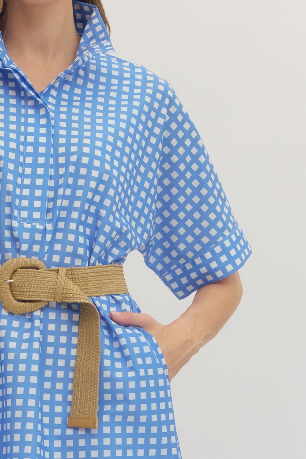 gwen gingham midi dress