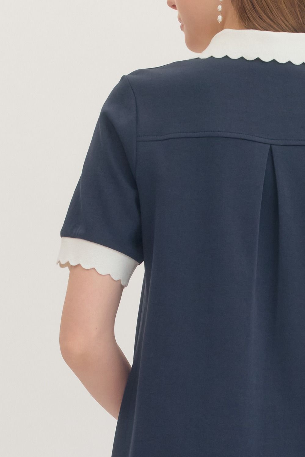 scallop collar mini dress