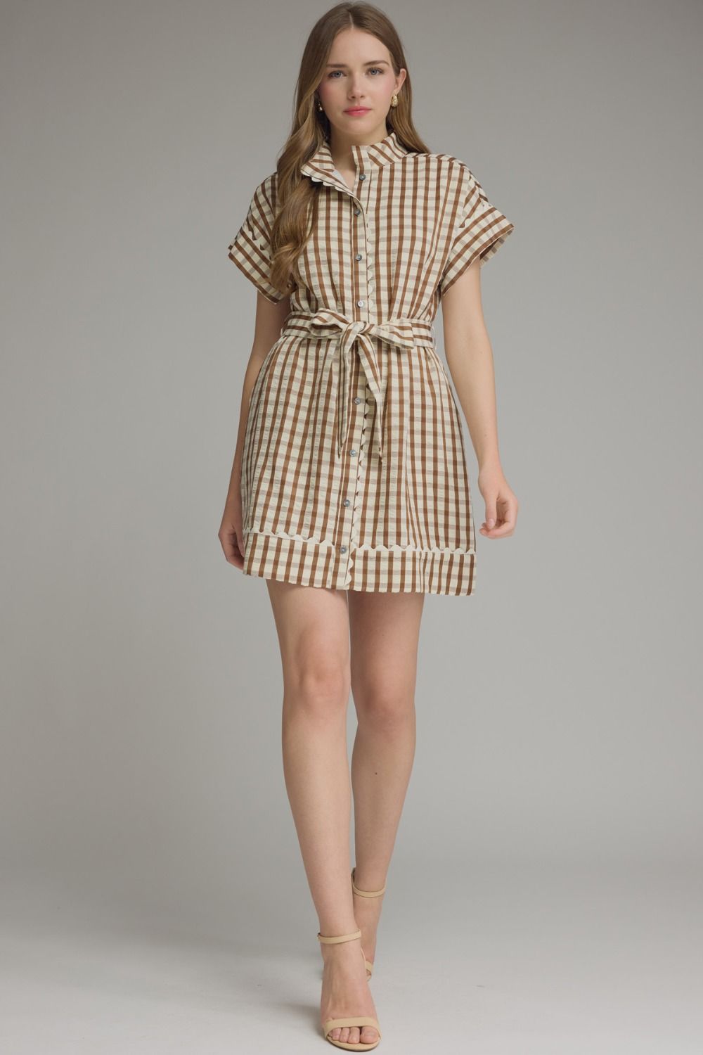 maple gingham mini dress